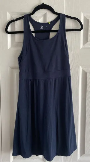Tasc‎ Womens Medium Blue Sleevess Dress Organic Cotton Blend thumbnail 1