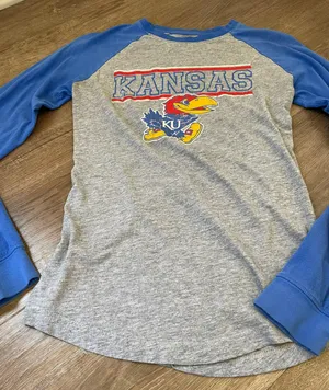 Pro Kansas University Jayhawks long sleeve tee T-shirt NCAA Women’s size M thumbnail 8