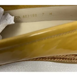 Stuart Weitzman Yellow Patent Leather Loafer Flats Braided Sole Women's 7 thumbnail 15
