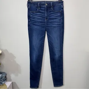 American Eagle AE Next Level High Waisted Jegging Dark Skinny Jeans Size 8 thumbnail 3