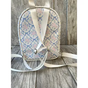 Madden Girl Backpack & Wallet Set – Floral Bows, Pastel Blue & Pink thumbnail 4