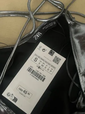 Zara Metallic Silver Slip Dress thumbnail 3