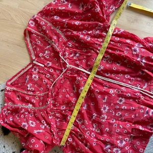 FREE PEOPLE Never A Dull Moment Blouse Cotton Red Floral Size‎ Small Boho thumbnail 10