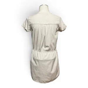 Banana Republic Cotton Short Sleeve Mini Dress Tan Beige 4 thumbnail 4