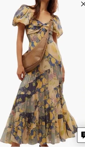 NEW Free People Sundrenched Floral Tiered Maxi Sundress SZ S thumbnail 1