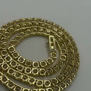 Moissanite Gold Tennis Chain Miami Iced Out Necklace VVS1 5mm 20 Inch Brand New thumbnail 7