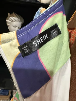 SHEIN Colorful Tiered Maxi Dress – Abstract Print – Adjustable Straps – Size Lar thumbnail 12