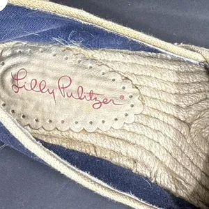 Lilly Pulitzer Preppy Nautical Beach Designer‎ Espadrille True Navy Seahorse 6 thumbnail 4