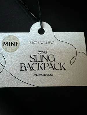 Sling Backpack Black Lightweight NWT thumbnail 3