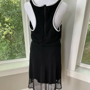 Hunter Black Mesh Racerback Zip Back Tennis Dress Swimsuit Coverup Size Small thumbnail 4
