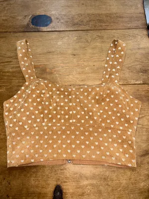 Le Lis Collection Women’s Small Heart Print Corduroy Crop Top & Mini Skirt Set thumbnail 3