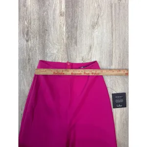 Lulus Magenta Pink High Waisted Wide Leg Dress Pants‎ Size Small NWT thumbnail 6