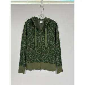 Cabi Marathon Jacket Womens M Green Camo Full Zip Hoodie Thumbholes 6030 thumbnail 12