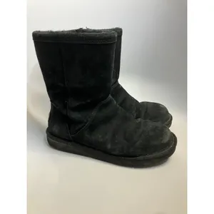 UGG Australia Mid Calf Boots Womens 10 Black Good Suede Shearling Zip 1889 thumbnail 3