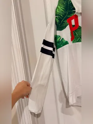 Victoria's Secret PINK White Pullover with Green and Red Accents thumbnail 4