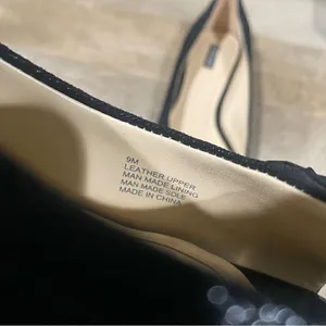 Alex Marie Black Leather Wedge Flats Size 9 thumbnail 3