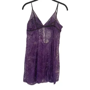Victoria’s Secret Purple Slip Dress Allover Lace Sz Large Intimates Mini Dress thumbnail 2