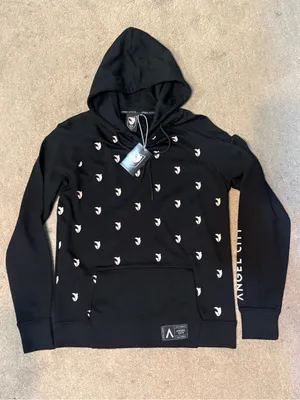 Angel City FC Black All Over Logo Hoodie Sweatshirt Size M thumbnail 1