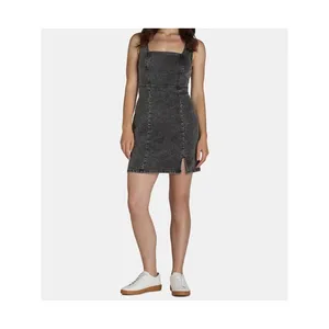 No Boundaries Womens Denim Dress Size M (8-10) Grey Wash Square Neck Pinafore thumbnail 7