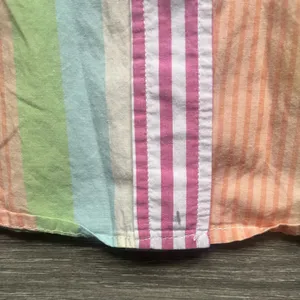 Orvis Pink Orange Pastel Easter Vertical Stripe Long Sleeve Button Down Size M thumbnail 7