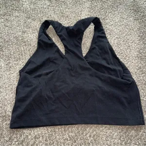 Aerie - Real Me Racerback Longline Sports Bra - Black, Medium thumbnail 3