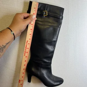 Lauren Ralph Lauren Susie Black Leather Knee High Buckle Boots Womens 7B 11424 thumbnail 8
