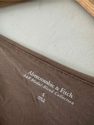 Abercrombie & Fitch Brown Asymmetrical Ruched Long Sleeve‎ Top A&F Modal Blend thumbnail 4