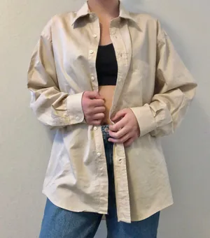 Valentino Garavani vintage tan button up dress shirt thumbnail 1