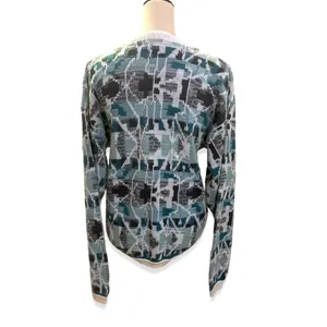 VINTAGE CREW NECK SWEATER 80’s PREP GEOMETRIC DESIGN STYLISH ACADEMIA thumbnail 2