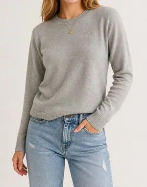 Hollister Gray Crewneck Sweater Small Minimalist Soft Classic Pullover thumbnail 1