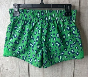 All In Motion XS Green Blue Leopard Print Active Lined Shorts thumbnail 1