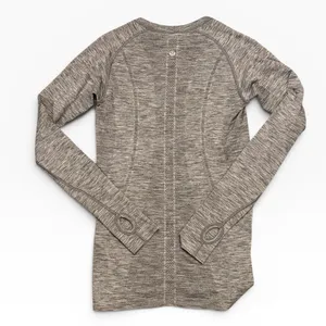 Lululemon Swiftly‎ Tech Long Sleeve Shirt Heathered Grey Size 6 Activewear Top thumbnail 2