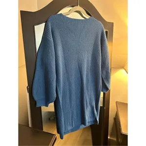 NEW Sweater Dress V Neck Knitted Pullover S thumbnail 2