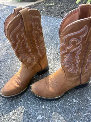 Tony Lama Brown Leather Cowboy Boots thumbnail 1