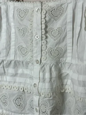 Forever That Girl Anthropologie Heart Lace Babydoll Blouse Medium thumbnail 3