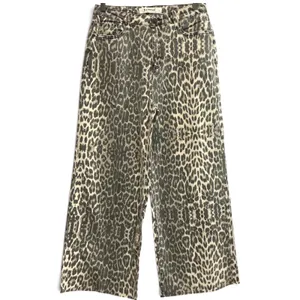 NWT Three Bird Nest Roaming Leopard Print Pants Wide Leg High Rise Tan Black S thumbnail 3