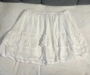 Urban Heritage White Tiered Ruffle Mini Skirt thumbnail 1