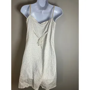 Brandy Melville Arianna Floral Dress White Sage Green Ditsy Cotton Mini XS S thumbnail 5