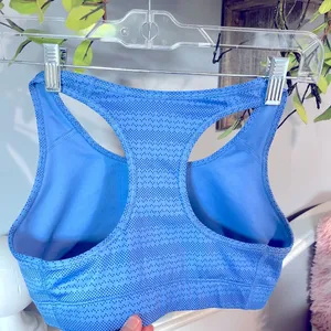 Nike Dri Fit Sports Bra Blue Print Athletic Running Womens Small thumbnail 2
