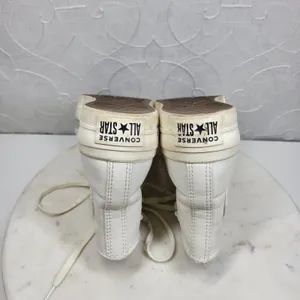 Converse CTAS Lift High Top Platform Leather Ruffle Sneakers Womens 6.5 White thumbnail 13