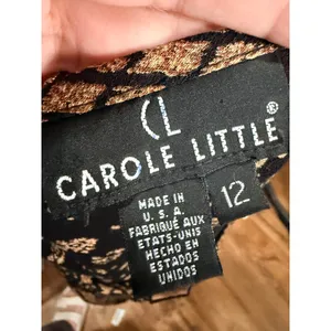 Carole Little Vintage 90s Mixed Patchwork Print Tunic Top Black Gold 12 boho thumbnail 5