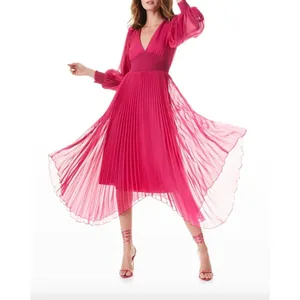 Alice & Olivia Sion‎ Pleated Asymmetric Dress thumbnail 2