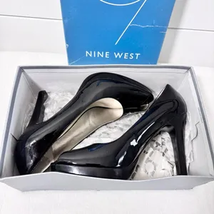 Nine West Black Peep Toe Heels Patent Upper Leather Open Toe Heels Pumps Size 9M thumbnail 12