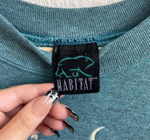 Vintage 90s Blue Yosemite Embroidered Wolf Mountain Crewneck Pullover Sweatshirt thumbnail 8