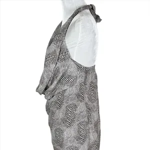 NWT Anthropologie Drew Silk Python Print Drape Front Halter Tunic Top Size XS thumbnail 3