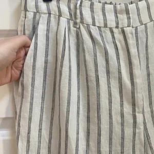 NWT Quince European Linen Women 8 Wide Leg Pant Oatmeal Stripe Eco Coastal thumbnail 6
