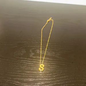 ‘S’ Necklace Gold thumbnail 3