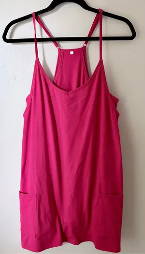 Women's Red Athletic Exercise Dress Shorts Pockets Medium thumbnail 1