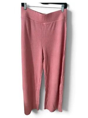 Zenana Waffle Knit Short-Sleeve pant Set in Dusty Rose size Large thumbnail 4