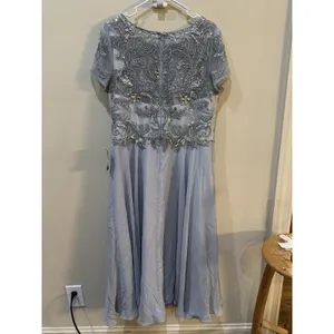 Xscape Dress 5031X Size 12 Midi Dress Blue Embellished Mother Of The Bride thumbnail 3